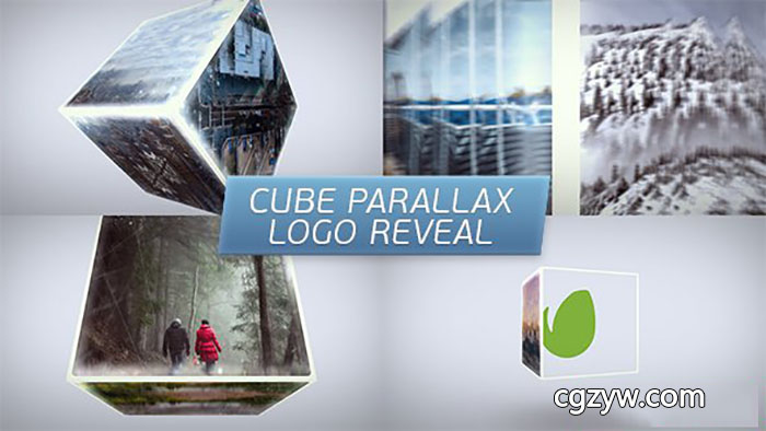 AE模板-时尚经典干净企业三维方块旋转图片Logo展示 Cube Parallax Logo Reveal 免费下载