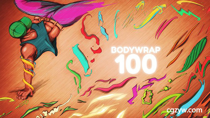 AE模板-动漫抽象手绘卡通MG动画形状图层路径线条元素