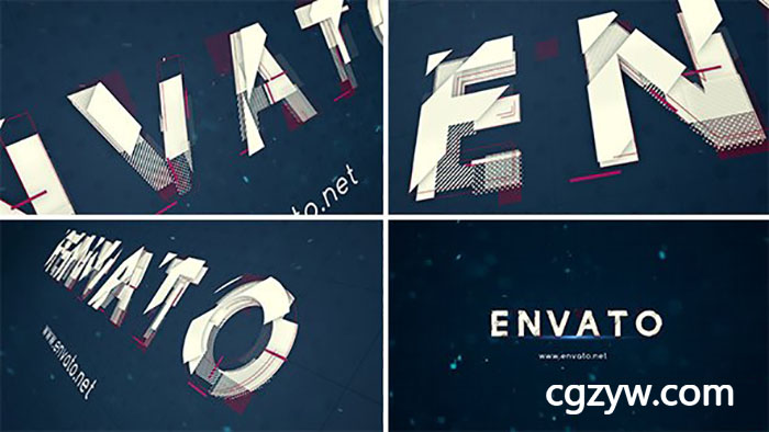 AE模板-高科技字母组合切割文字标志Logo展示 Alphabet Logo Reveal 免费下载