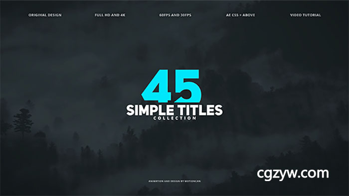 AE模板-45个MG动画企业人名字幕条标题动画 45 Simple Titles 免费下载
