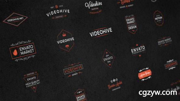 AE模板-25种复古文字标题婚礼标签徽章动画25-animated-titles-badges-labels 免费下载