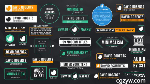 AE模板-简单文字标题人名字幕条动画 Minimal Titles & Lower Thirds 免费下载