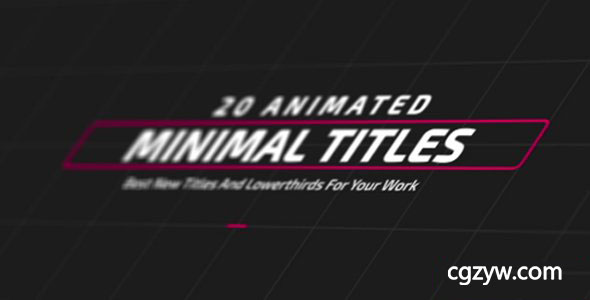AE模板-20款企业动态文字标题设计人名字幕条动画 Minimal TItles and Lowerthirds 免费下载