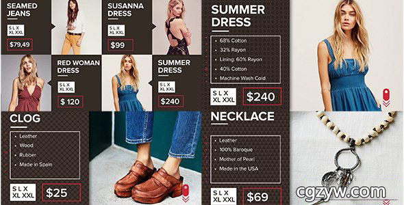 AE模板-现代网上商店微商促销宣传视频服装价格打折扣展示