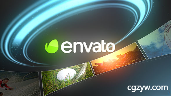 AE模板-环形路径光线闪光耀斑体育运动足球曲棍球Logo展示 Flash Logo 免费下载