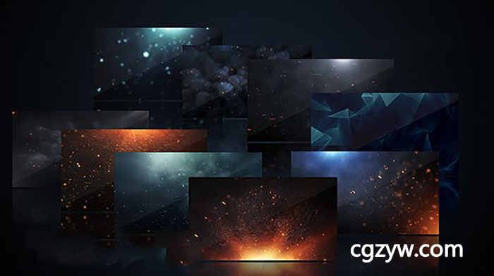 视频素材-11组史诗大气火星粒子背景虚化LED大屏幕高清视频素材