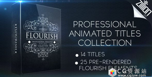 AE模板-复古婚礼植物花藤生长文字标题动画 Flourish Titles Collection 免费下载