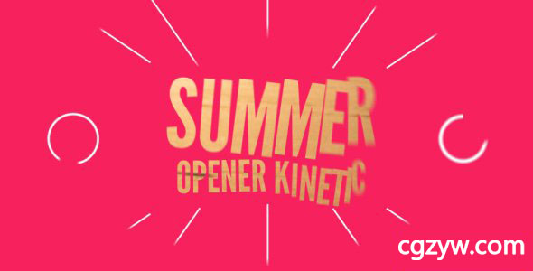 AE模板-弹性动态文字动感美观快乐假期运动夏旅游图片展示片头 Summer Opener Kinetic 免费下载