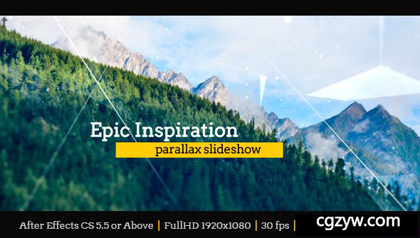 AE模板-企业创意宣传点线大气图片视差片头开场 Epic Inspiration Parallax Slideshow 免费下载