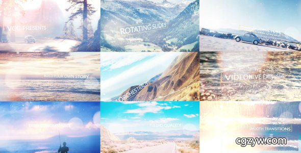 AE模板-企业宣传3D动画旋转翻转转场图片展示片头 Rotating Slides 免费下载