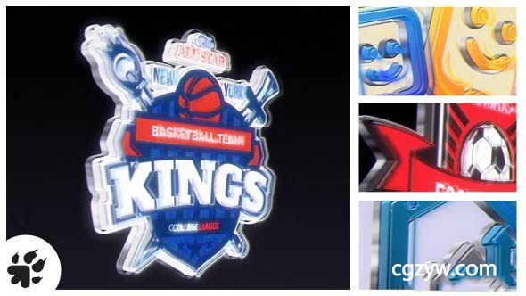 AE模板-企业优雅耀斑闪烁标志旋转三维Logo展示 3D Elegant Logo 免费下载