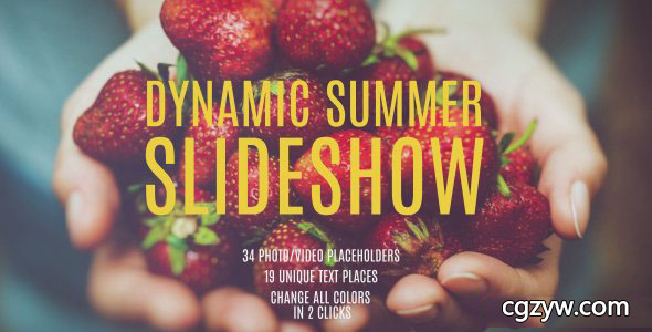 AE模板-夏季旅游动态图片切换活力片头开场 Dynamic Summer Slideshow 免费下载