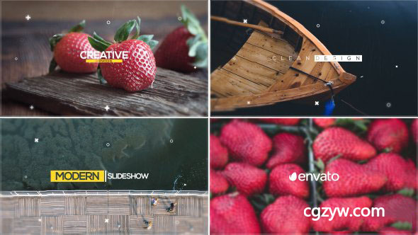 AE模板-简单幻灯片图片分割滑动展示片头 Simple Slideshow 免费下载