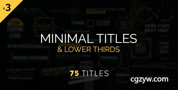 AE模板-4K75个人名字幕条文字标题动画 Minimal Titles & Lower Thirds 免费下载