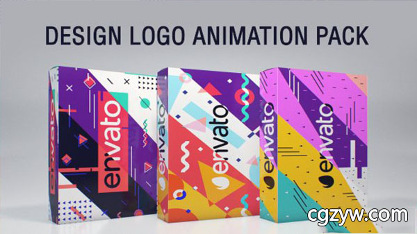 AE模板-优雅标志2D扁平化MG小元素企业标志设计Logo片头开场