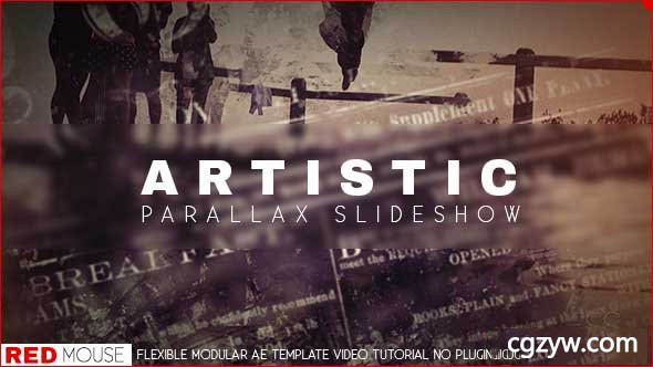 AE模板-复古抽象艺术史诗三维视差电影预告片头幻灯片展示