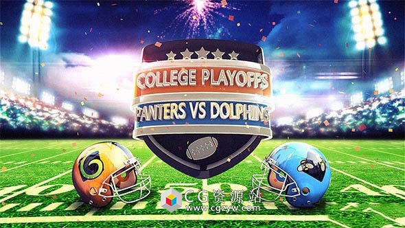 AE模板-E3D体育运动三维片头橄榄球体育赛事栏目包装宣传 Football Set 免费下载