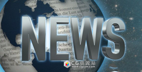 视频素材-报纸地球新闻开场 World News 免费下载