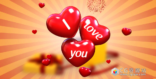 AE模板-情人节卡通礼物盒跳动爆炸打开文字Logo展示 Gift Box (Custom-Wrapped) 免费下载