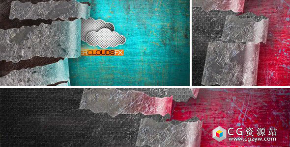 AE模板-金属质感撕裂转场Logo展示 Metal Peal-off Logo Reveal 免费下载