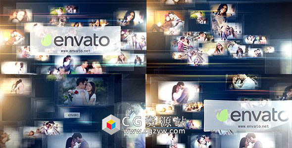 AE模板-企业宣传片线框图片飞入飞出汇聚Logo展示 Multi Photo Logo Reveal 3 免费下载