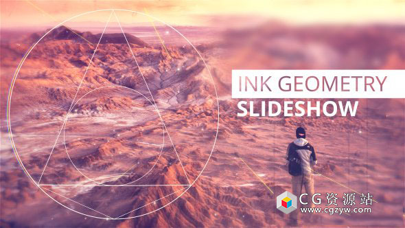 AE模板-企业宣传水墨遮罩转场三维视差图片展示片头 Ink Geometry Slideshow 免费下载