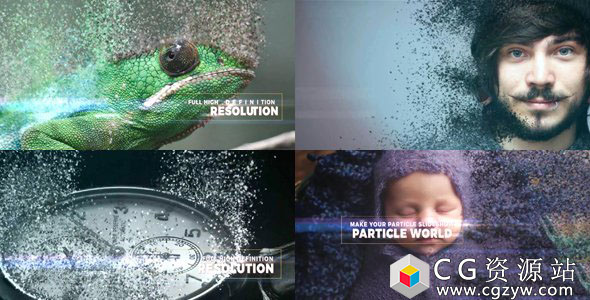 AE模板-大气图片视频粒子破碎消散电影旅游宣传片片头 Particle World Slideshow 免费下载
