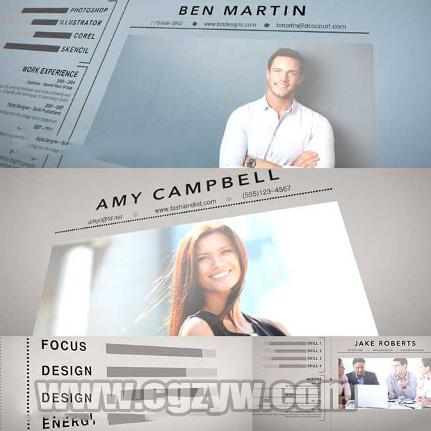 FCPX插件-个人简介公司企业员工信息介绍 Resume Reel