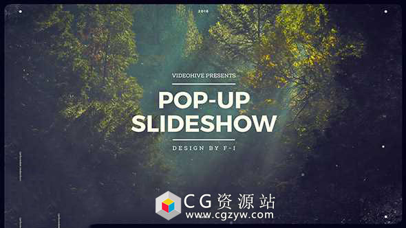 AE模板-乐观清新风格弹性折叠翻转图片切换照片展示 Pop-Up Slideshow 免费下载