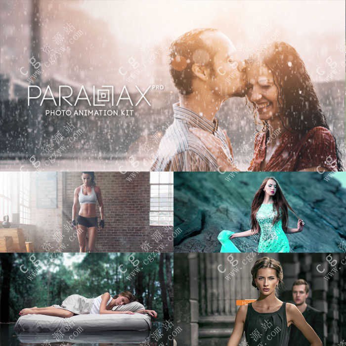 AE模板-4K图片转三维摄像机运动景深人物介绍镜头光斑动态展示