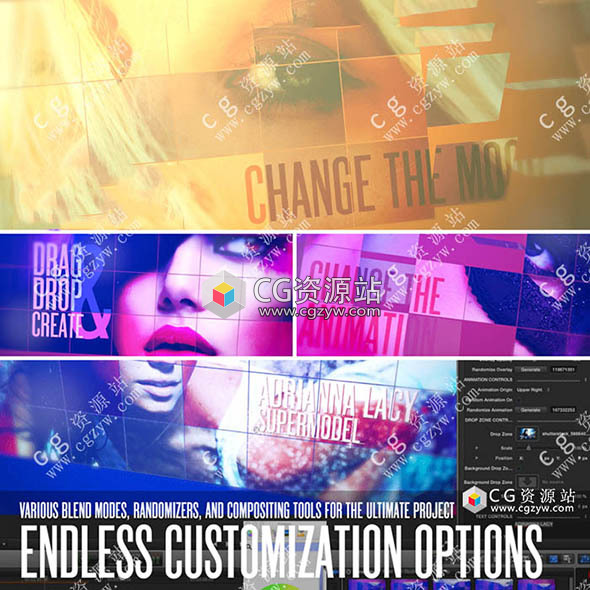 FCPX主题模板-时尚翻转折叠视频照片墙展示片头插件Fashion Flip