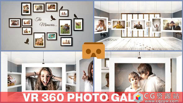 AE模板-4K悬挂照片360全景虚拟展示 VR 360 Photo Gallery 免费下载