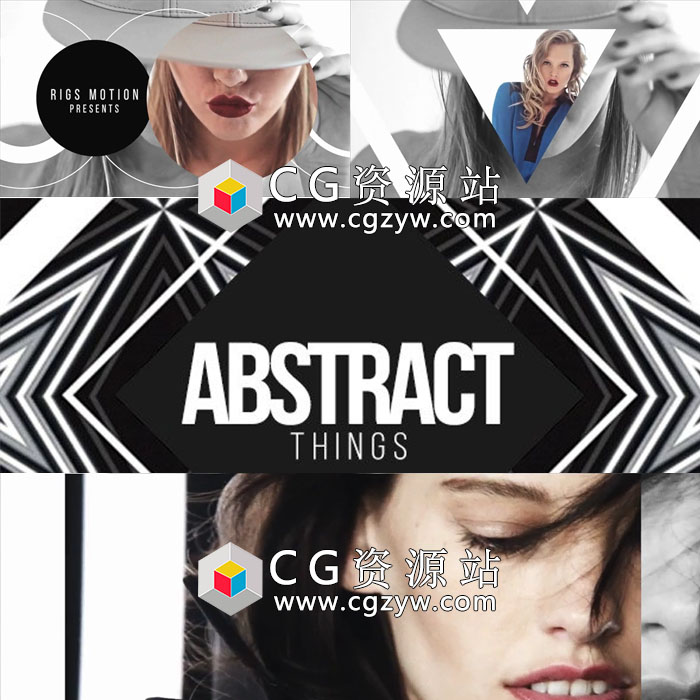 AE模板-时尚动感抽象图形转换宣传开场介绍视频片头动画