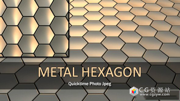 视频素材-三维六边形蜂窝背景 Metal Hexagon Loop 免费下载