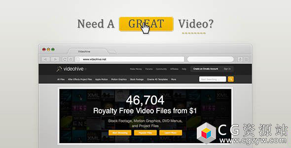 AE模板-网站门户介绍鼠标点击页面动画展示 Simple Website Promo 免费下载