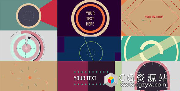 AE模板-创意简单图形MG动画信息图表介绍开场 Abstract Shapes Opener 免费下载