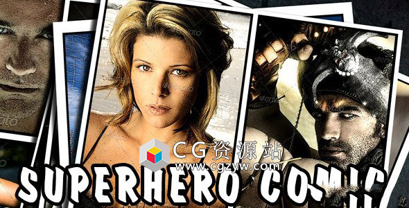 AE模板-漫画书英雄人物定格分镜动画开场片头 Superhero Comic 免费下载