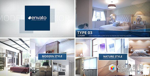 AE模板-现代室内建筑房地产装修环境介绍幻灯片展示Modern Interior – Photo Gallery