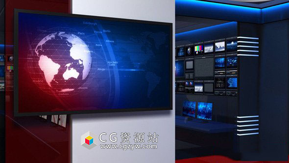 视频素材-新闻联播演播室背景高清素材 Virtual Studio 53 免费下载