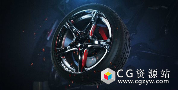 AE模板-E3D制作汽车轮胎变形组合3D Logo展示 Car Revea 免费下载