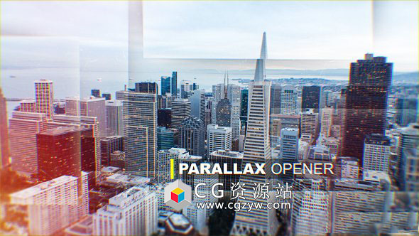 AE模板-电视节目预告旅游图形遮罩分割视差片头 Parallax Opener 免费下载