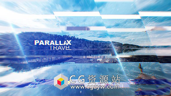 AE模板-电视节目预告片图形切割视差图片展示开场片头 Parallax Travel 免费下载