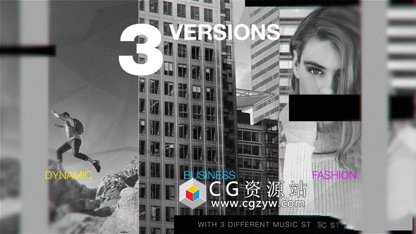 AE模板-现代时尚彩色条纹分割拼贴转场宣传片开场片头 The Opener Promo 免费下载