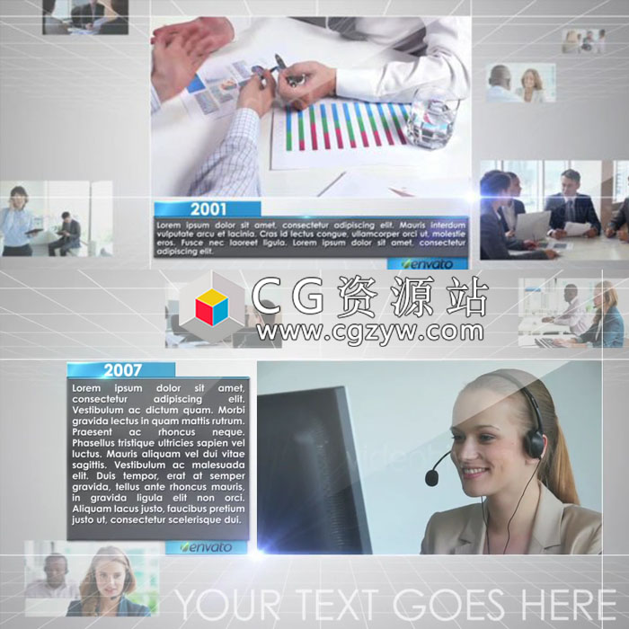 AE模板-公司企业时间线商务项目活动图片视频开场介绍