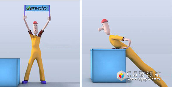 AE模板-三维卡通角色动画公司标志logo片头开场Character Animation Opener免费下载