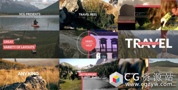 AE模板-企业纪录片简洁标题旅游视频展示 Travel Reel With Titles 免费下载