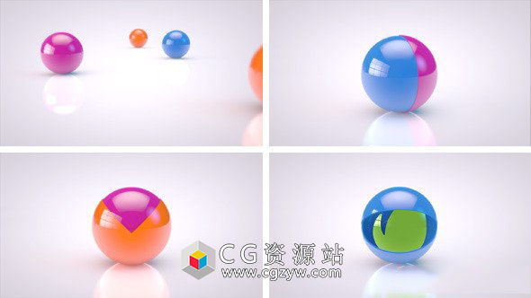 AE模板-彩色简洁梦幻般的小球滚动Logo展示 Dreamy Balls 免费下载