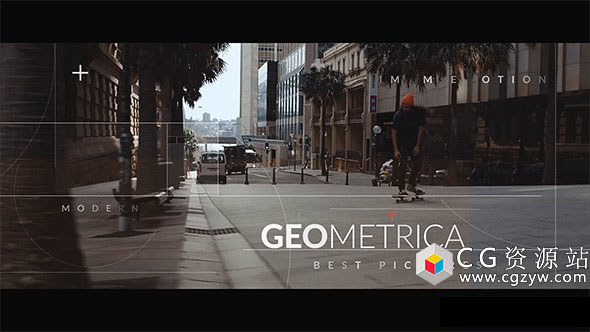 AE模板-干净优雅现代的几何线条图形短片宣传片头 Geometrica Opening Titles 免费下载