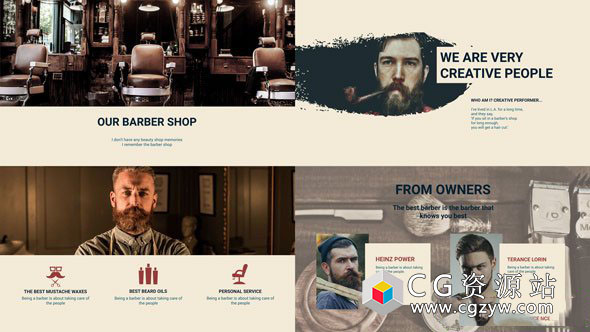 AE模板-理发店商店商品图片信息介绍包装 Barber Shop Presentation