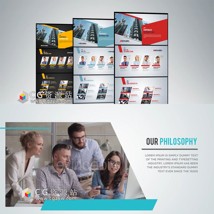 AE模板-现代扁平化公司企业商务项目时间线图片视频栏目包装片头